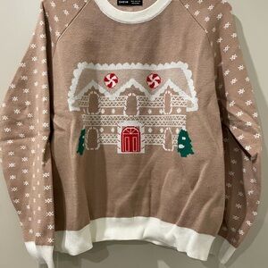 SHEIN Tan and Cream Knit Top